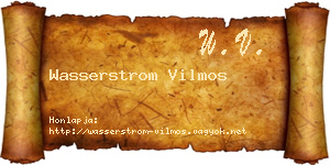 Wasserstrom Vilmos névjegykártya