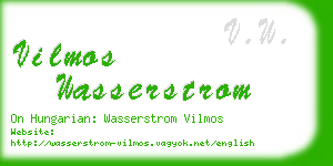 vilmos wasserstrom business card